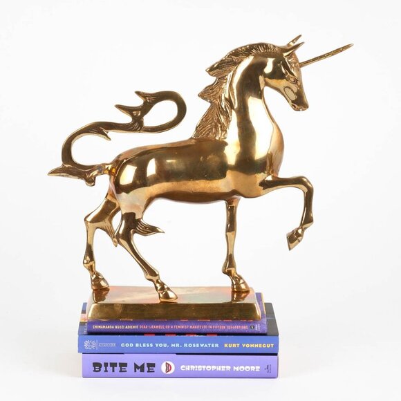 Vintage 1960s/1970s Brass Unicorn on Stand - MCM, Retro Home Decor - Picture 3 of 5